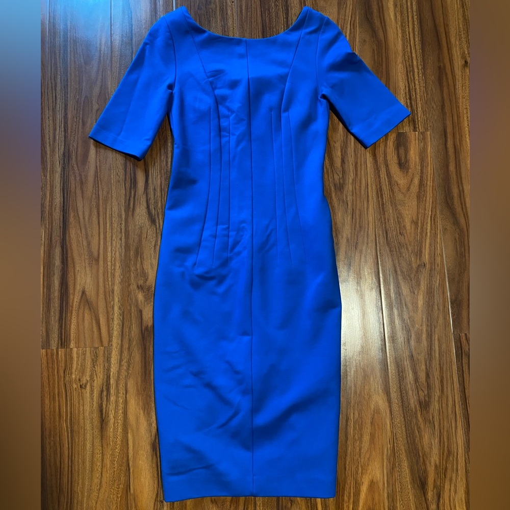Boden Blue Barbara Fitted Ponte Half Sleeve Midi Dress UK 6P US 2P